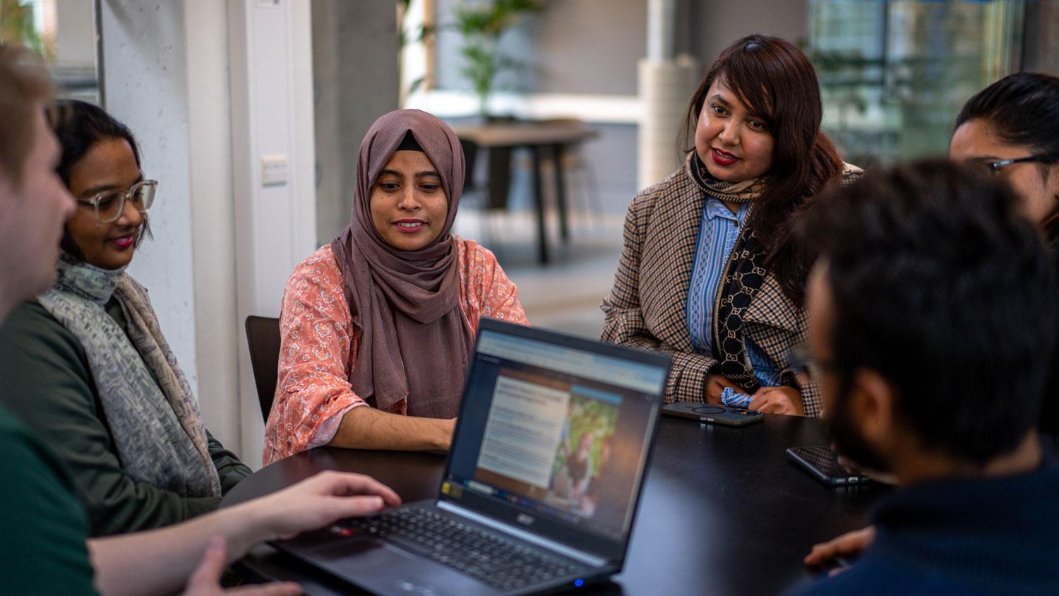 International students at Aalborg University Business School. Photo: Per Bille